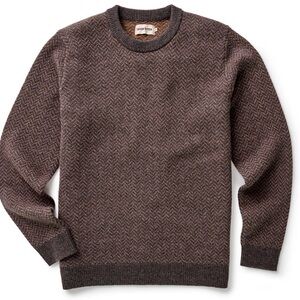 Men’s Taylor Stitch Eddy Crew in Coffee Herringbone. M. NWOT